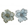Flor azul 27 cm clip, poliéster