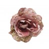 Rosa de perlas doradas con clip - Ø13cm