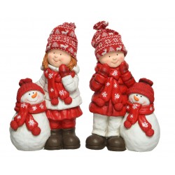 Figura muñeca con muñeco de nieve 40 cm