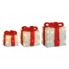 3 Cajas de regalo LED con lazo rojo