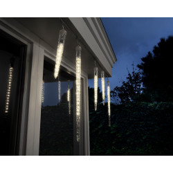 Luces de carámbano LED con función de nevadas para uso en exteriores