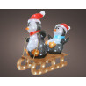 Pingüinos en trineo LED exterior
