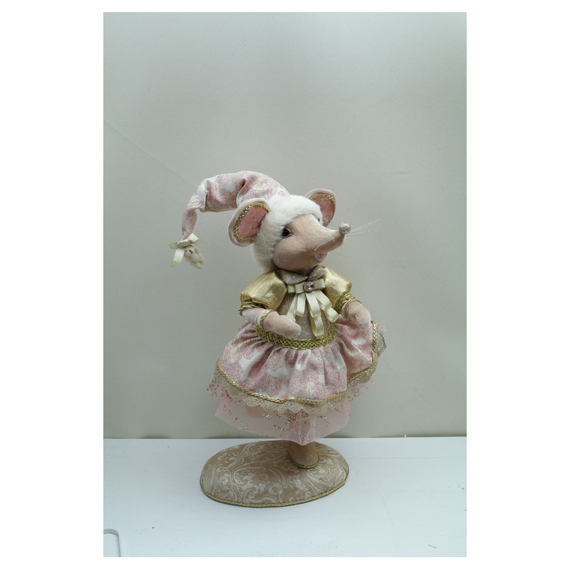 MRS MOUSE CON ROPA ROSA 30x27x57cm