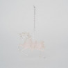 UNICORNIO ACRÍLICO ROSA CON PURPURINA CHAMPÁN 12,5x11,5cm