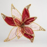 FLOR DE TERCIOPELO ROJO OSCURO Y TRANSPARENTE 40cm