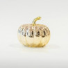CALABAZA ILUMINADA CON VIDRIO ORO 13cm