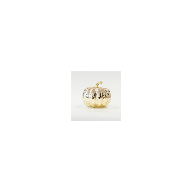 CALABAZA ILUMINADA DE CRISTAL ORO 15cm