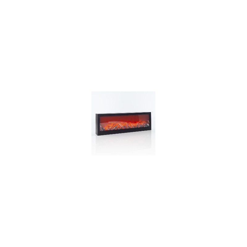 CHIMENEA DE PLÁSTICO NEGRO CON EFECTO LLAMA 60x10x20cm