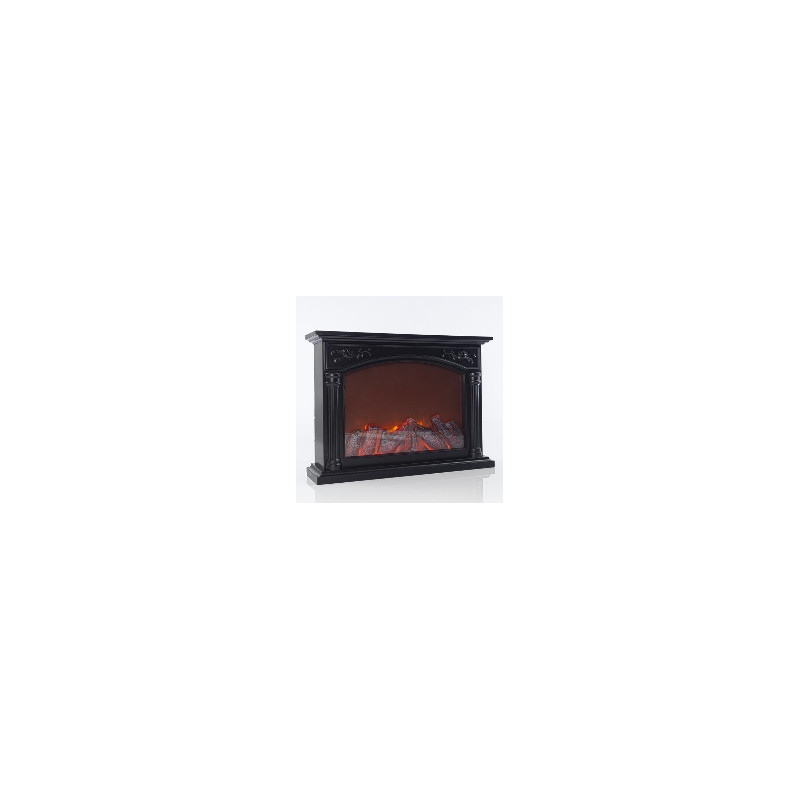 CHIMENEA DE PLÁSTICO NEGRO CON EFECTO LLAMA 55x13x40cm