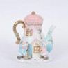 TETERA DE POLIRESINA ROSA CON RATONES 11,5x14,5x15,5cm