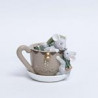RATONES DECORATIVOS DE POLIRESINA EN TAZA DE TÉ CHAMPÁN 7.5x8.5x10cm