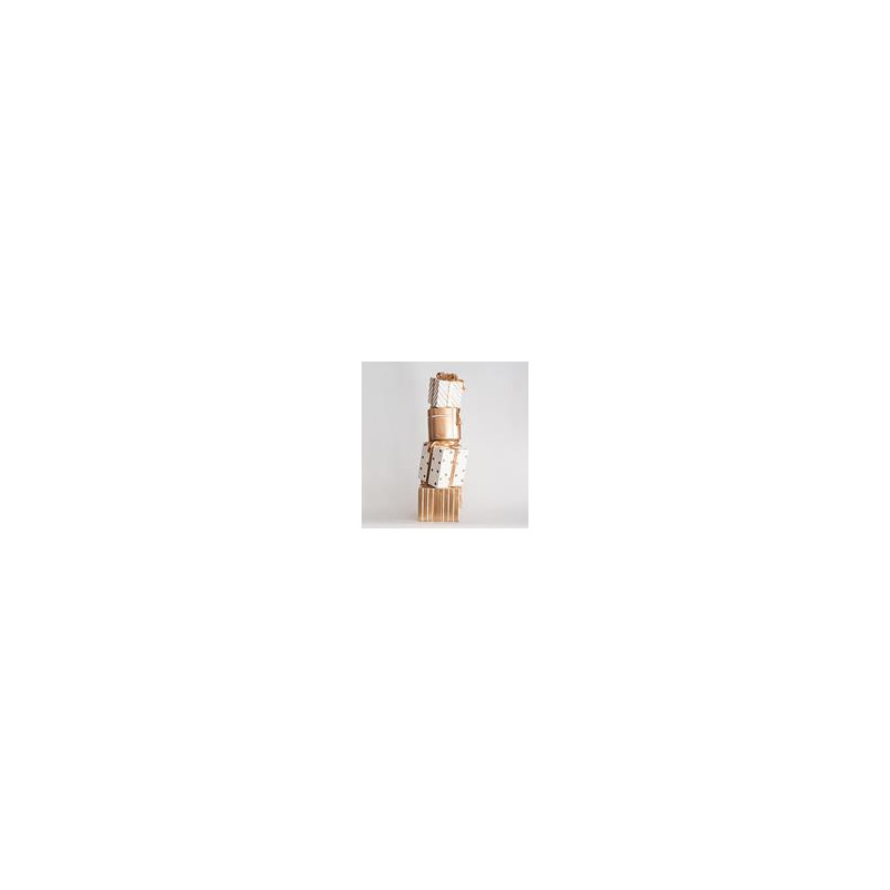 TORRE CAJA DE REGALO BLANCO Y CHAMPÁN 71cm