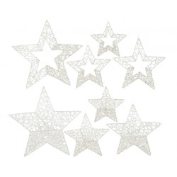 Set 4 estrellas blanco, hierro