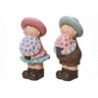 Figuras de terracota niño-niña sosteniendo flor 2 modelos