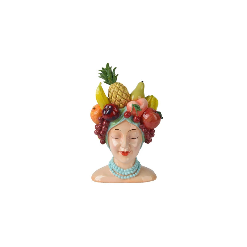 Jardinera figura de poliresina fruta