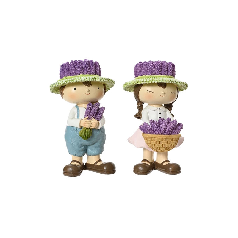 Niños poliresina niño-niña lavanda-sombrero 2 modelos