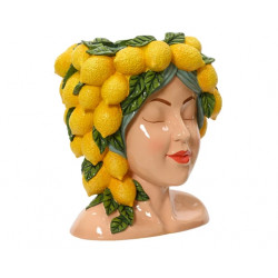 Jardinera cabeza de poliresina limones