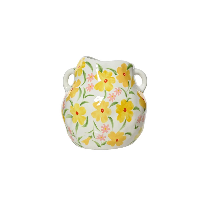 Jarrón de porcelana con flores