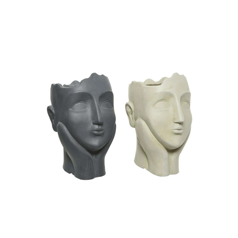 Jardinera de fibra de arcilla lady face smooth 2 modelos