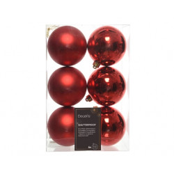 Set 6  bolas rojo brillo +...
