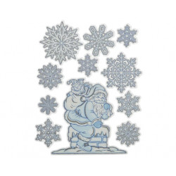 Deco ventana pingüinos / Papá Noel