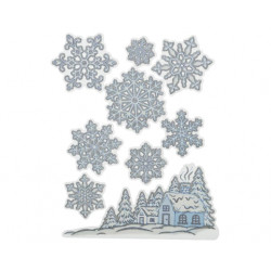Deco ventana pingüinos / Papá Noel