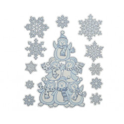 Deco ventana pingüinos / Papá Noel