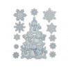 Deco ventana pingüinos / Papá Noel