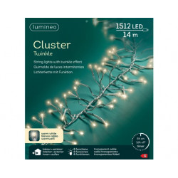 Cluster 1400 cm, LED cálido, transparente