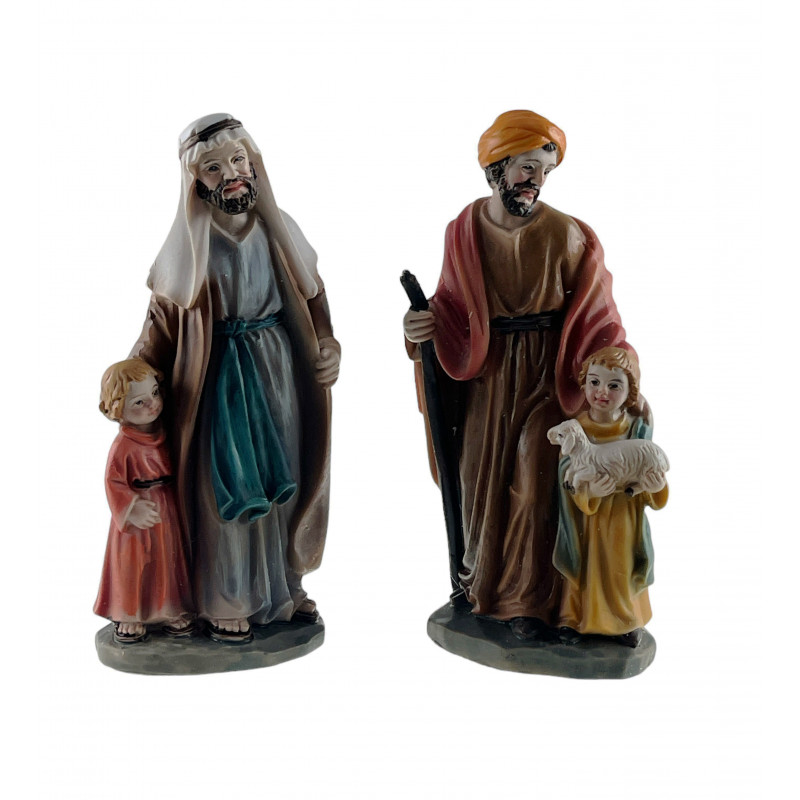 PASTORES C/NIÑO RESINA SURT. 11CMS.