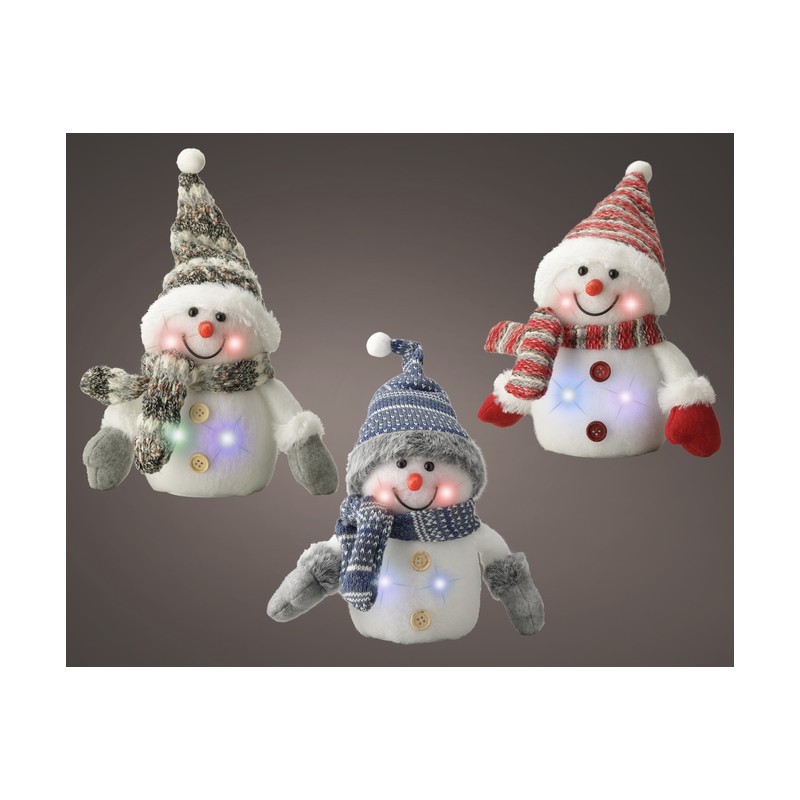 Muñeco nieve LED parpadeo, plástico