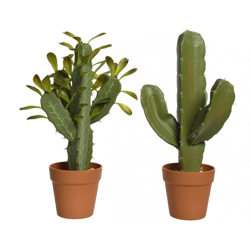 Cactus artificial en maceta