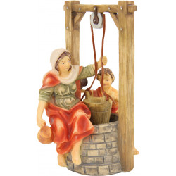 Fuente con criada y niño