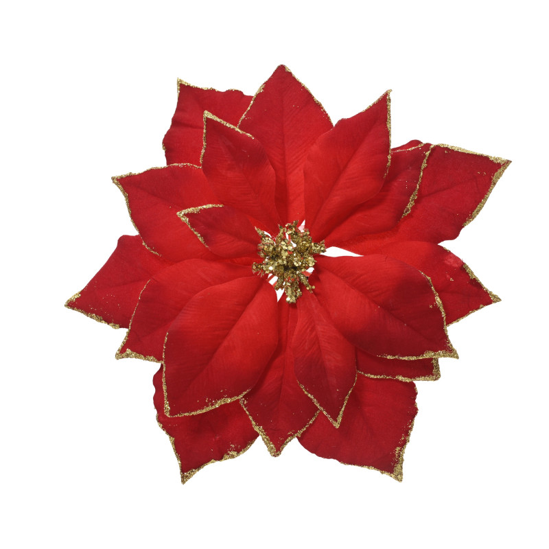 Flor Poinsettia dorado 24cm