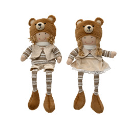 Muñeca gorro oso 44cm