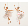 Bailarina con falda rosa 19 cm polyresina