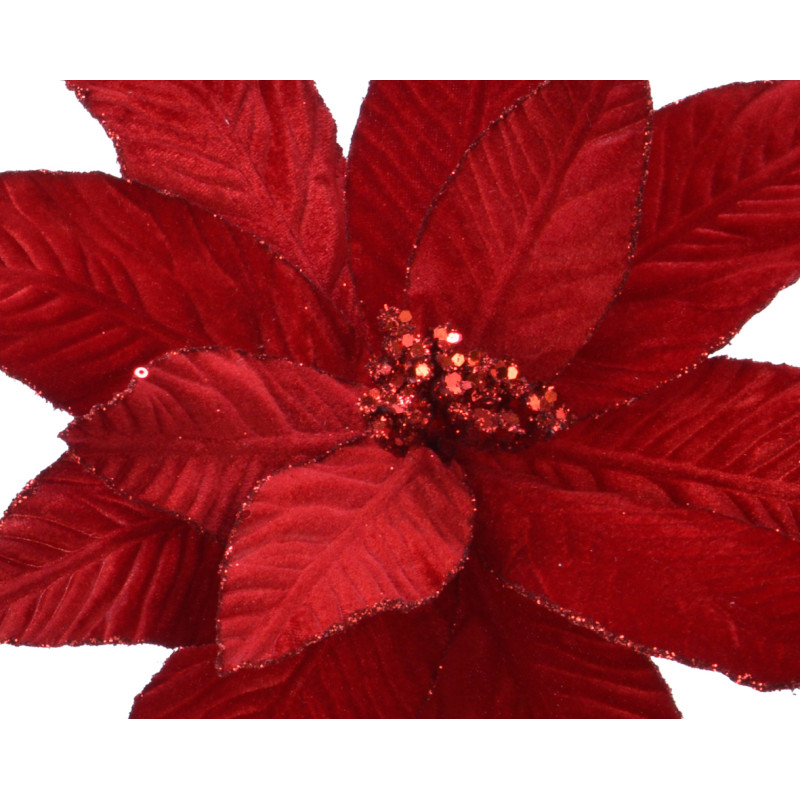 Flor Poinsetia roja 30 cm