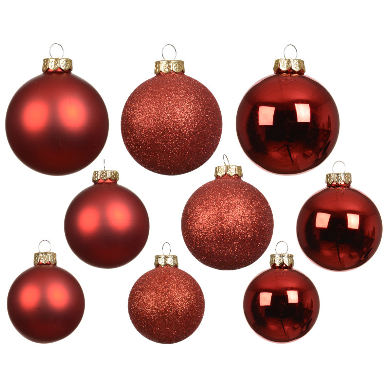 Set 21 bolas cristal rojas 7 cm