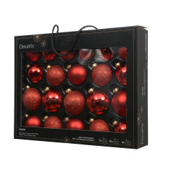Set 21 bolas cristal rojas 7 cm