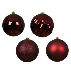 Set de 4 bolas granates antirrotura 14 cm