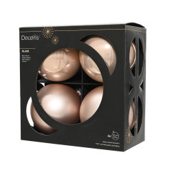 Set 4 bolas cristal rosa palo 10 cm