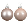 Set 6 bolas cristal rosa palo 8 cm