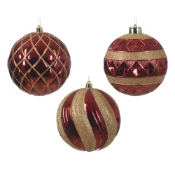 Bolas plástico rojas 12 cm