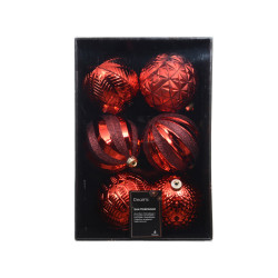 Set 6 bolas rojas antirrotura 15cm