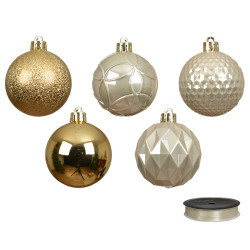 Set de 37 bolas granate antirrotura 6 cm