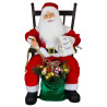 Papa Noel con mecedora y animación 80cm