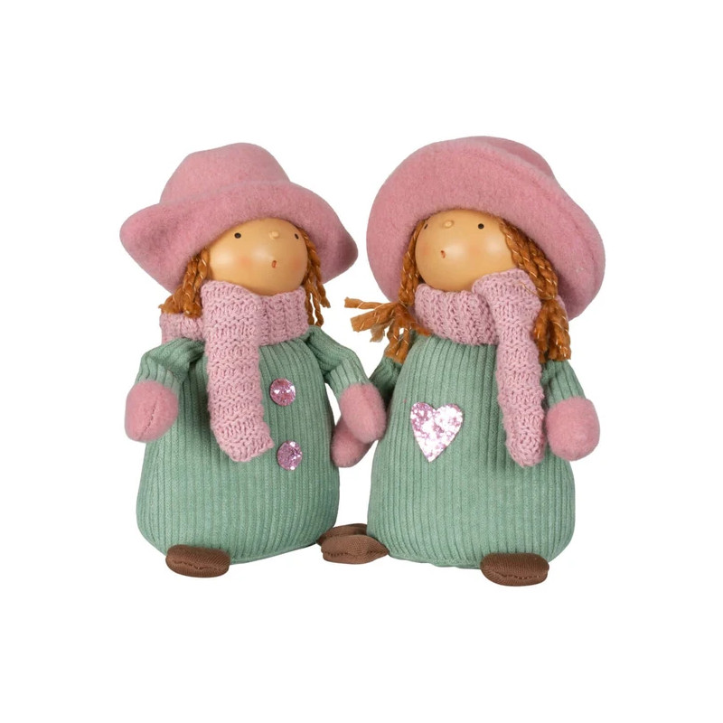 Muñeca con sombrero rosa 18 cm