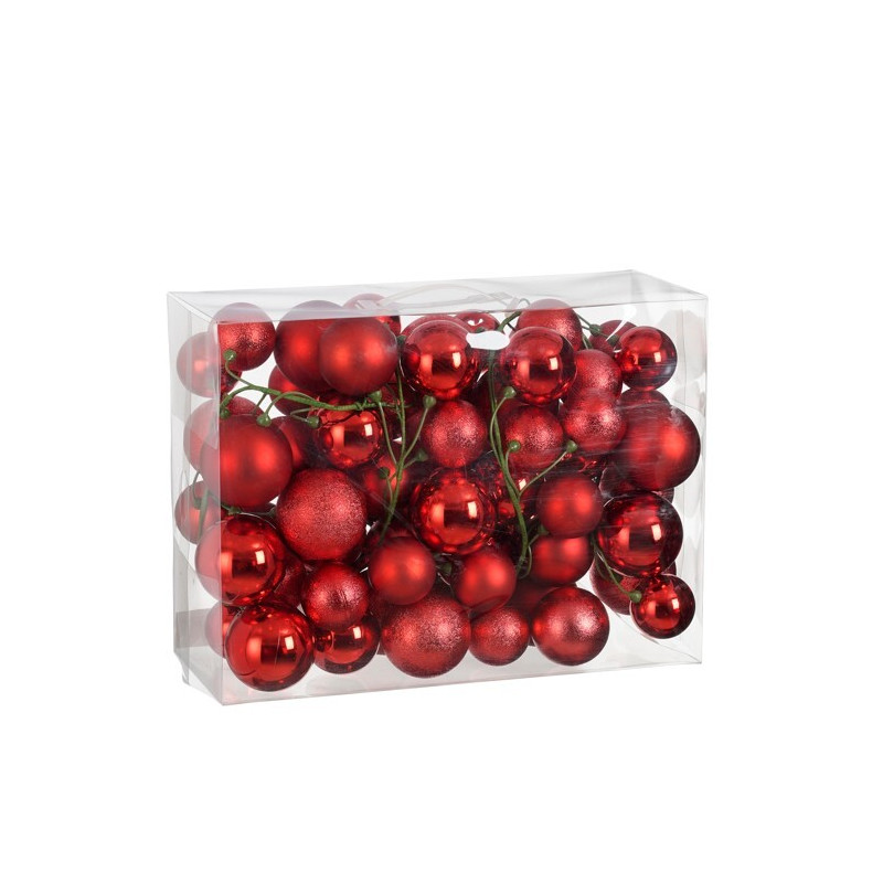Guirnalda bolas rojas L180 cm