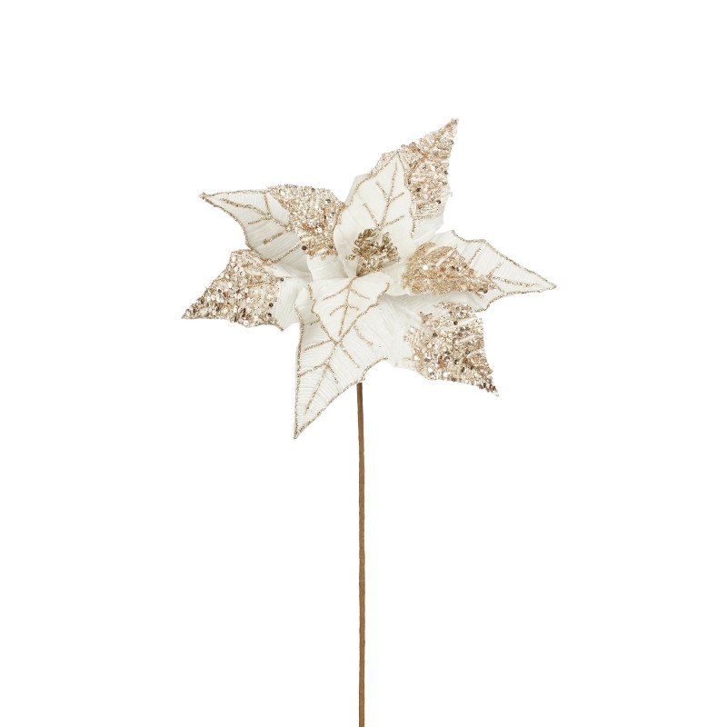 Flor Poinsetia crema 58cm