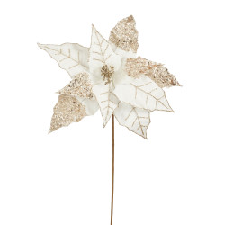 Flor Poinsetia crema 68cm